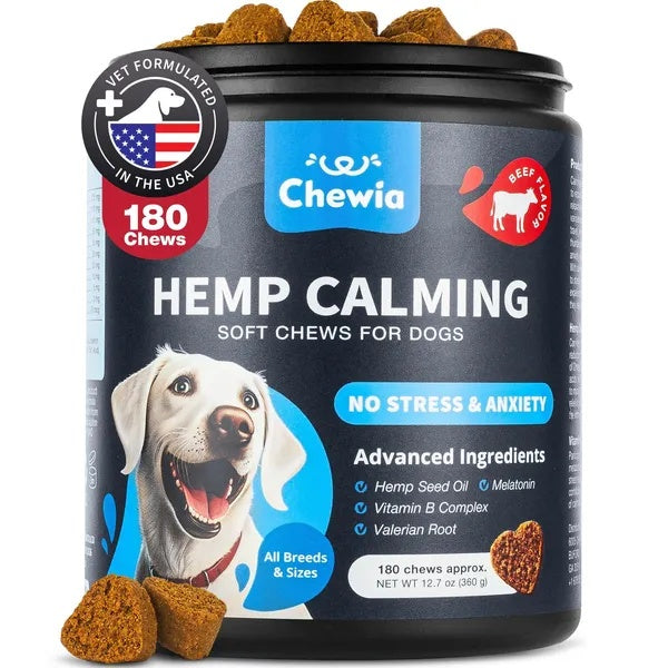 Hemp Calming Chews For Dogs Dog Calming Treats Anxiety Relief For Dogs - Wellora