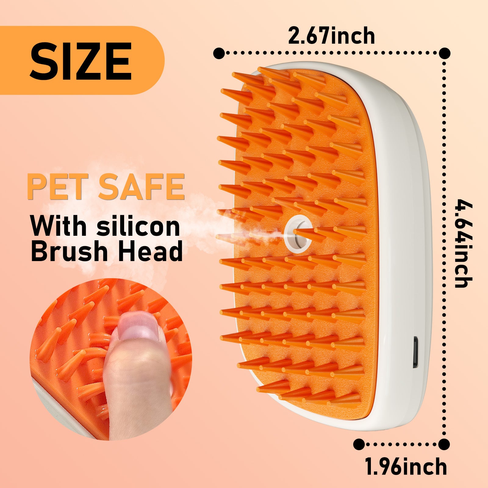4 In 1 Cat Steam Brush, Anti Static Shedding Spray Comb, Hair Removal, Mist Indoor Steamy Grooming Brush For Dog, Water Spritz Defur Cepillo, Spa Steamer Cloud Para Gatos - Wellora