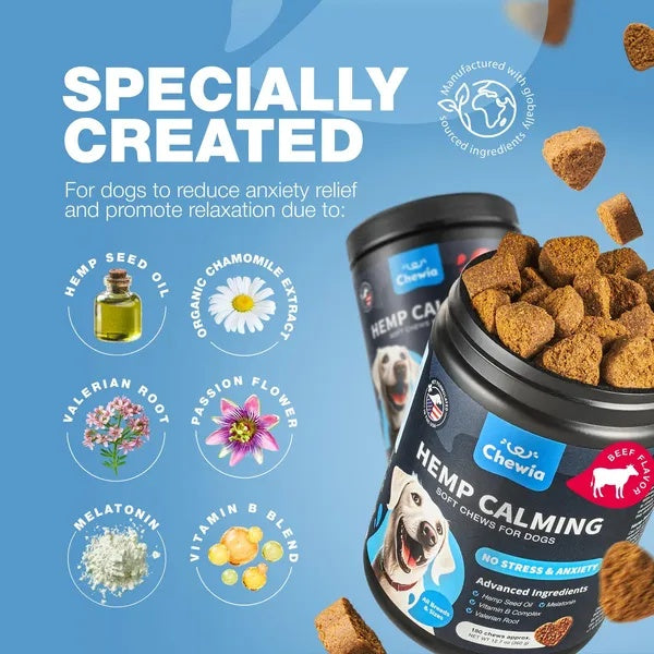 Hemp Calming Chews For Dogs Dog Calming Treats Anxiety Relief For Dogs - Wellora