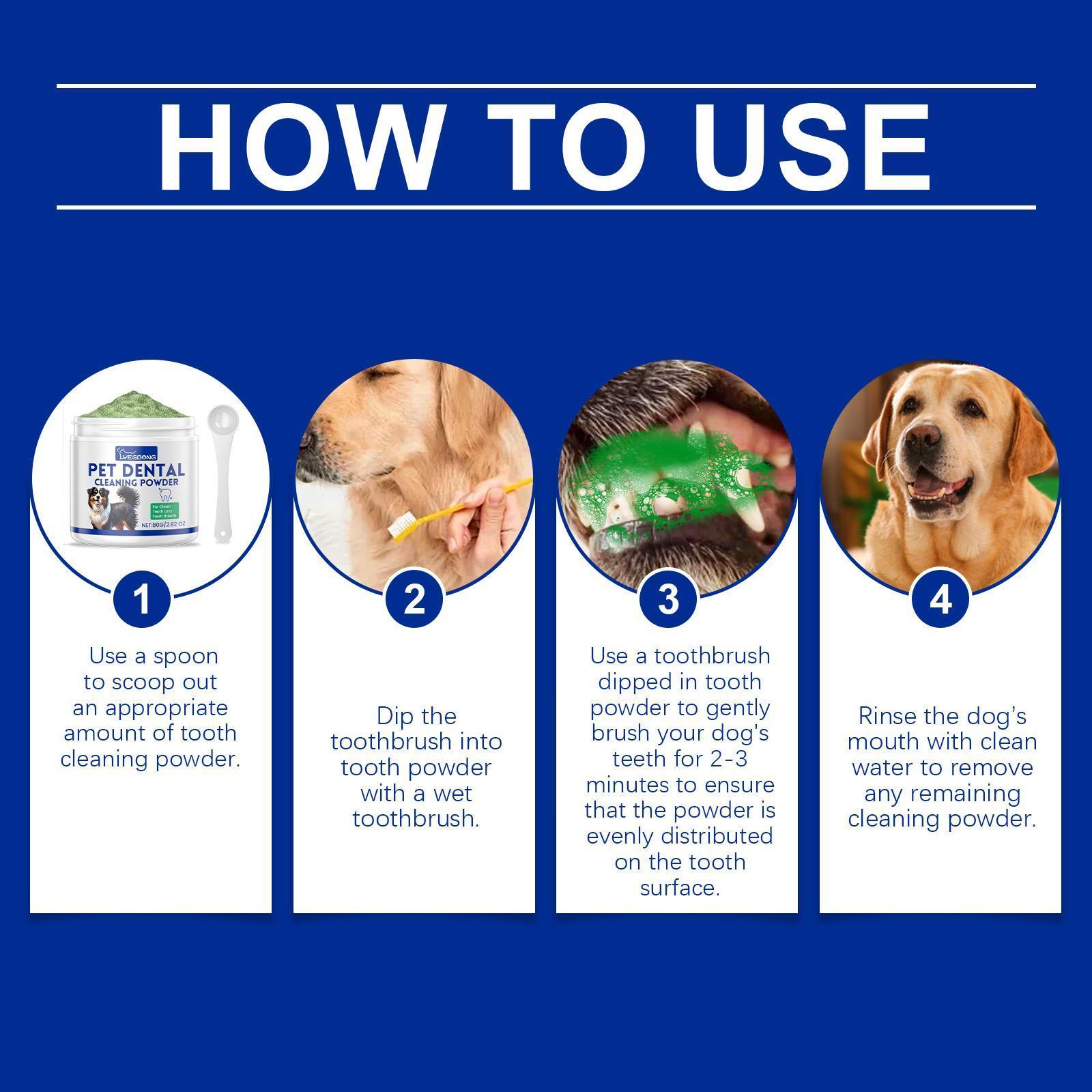 Yeagerbong Dog Tooth Cleaning Powder Gently Cleans Tartar Stains And Freshens Breath - Wellora