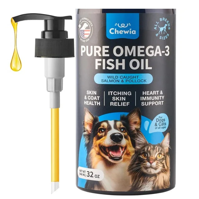 Coat Skin All Breeds Dog Supplement 32 Oz Fish Oil For Dogs Pet Supplies For Dogs Fish Oil - Wellora