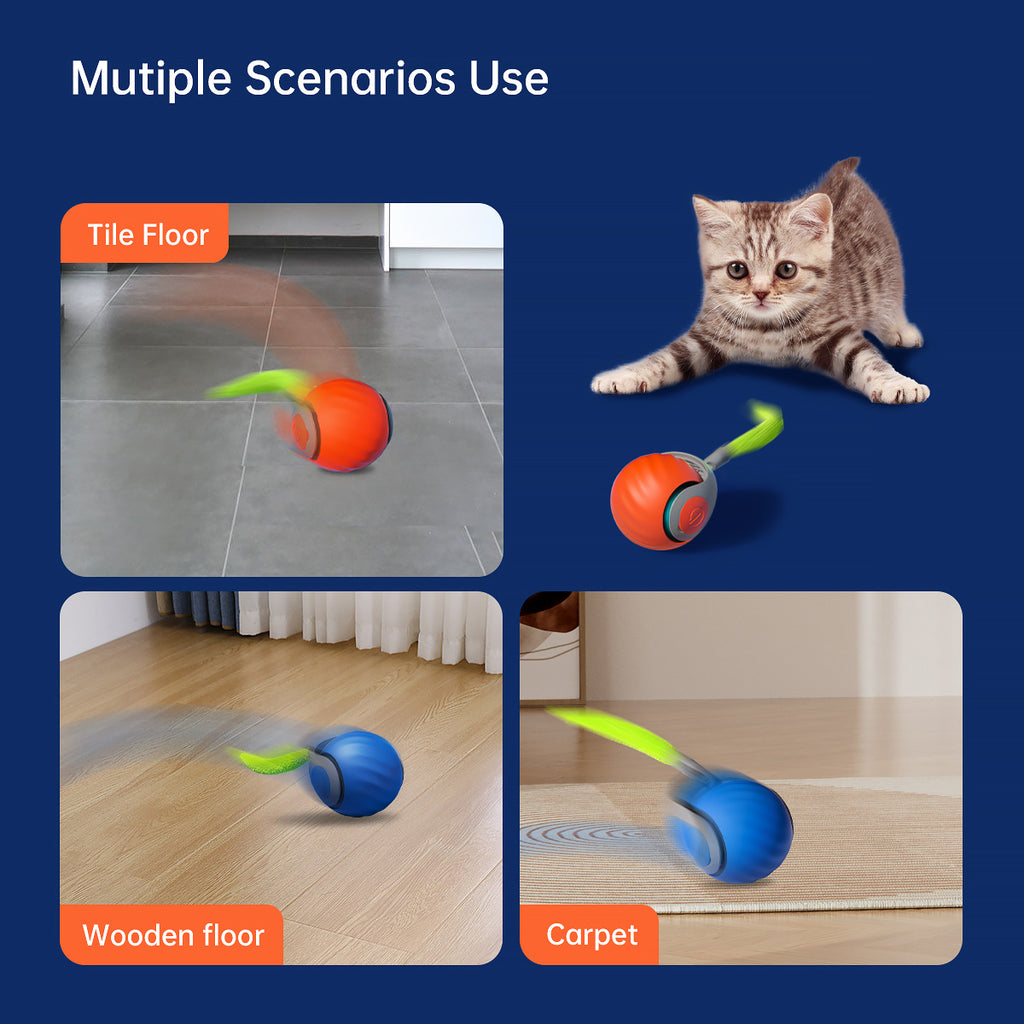 Smart Interactive Cat Ball,Type-C Rechargeable Interactive Cats Toy,Automatic Cat Teaser Toy,Pet Supplies,New Year Gift